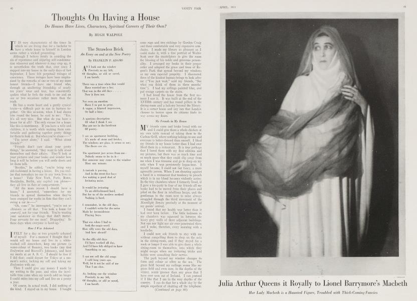 Thoughts On Having a House | Vanity Fair | April 1921