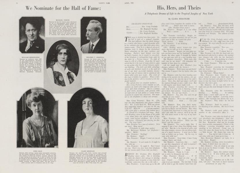 His, Hers, and Theirs | Vanity Fair | April 1921