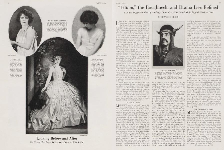 "Liliom," the Roughneck, and Drama Less Refined | Vanity Fair | July 1921