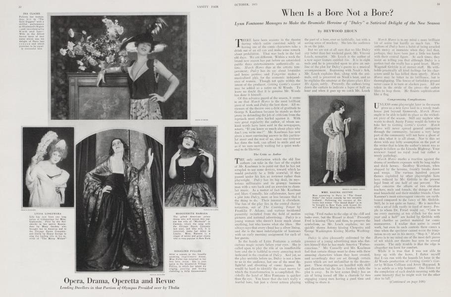 When Is a Bore Not a Bore? | Vanity Fair | October 1921