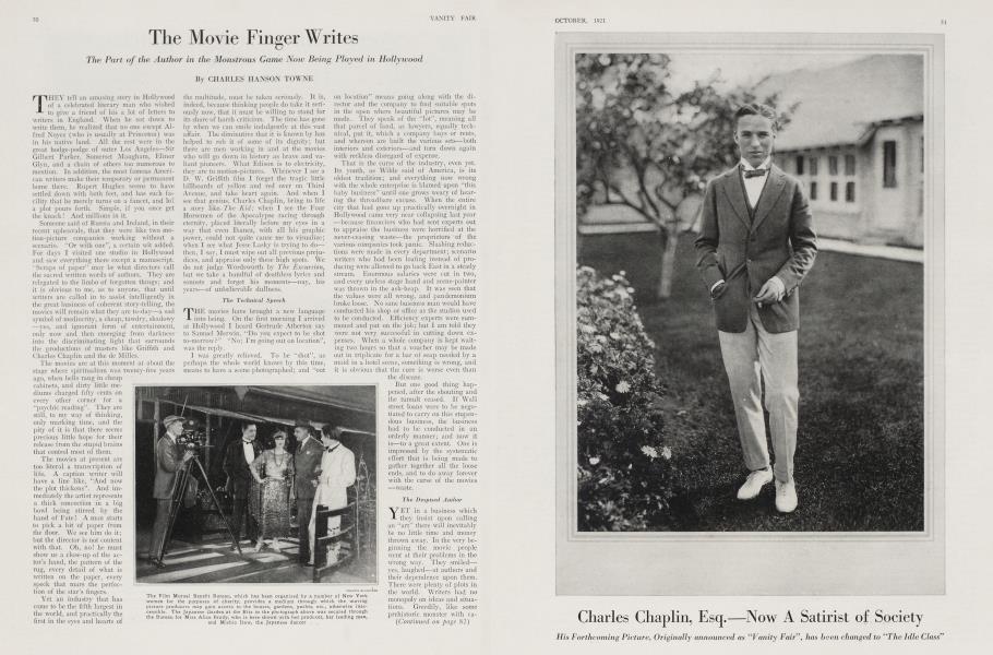 The Movie Finger Writes | Vanity Fair | October 1921