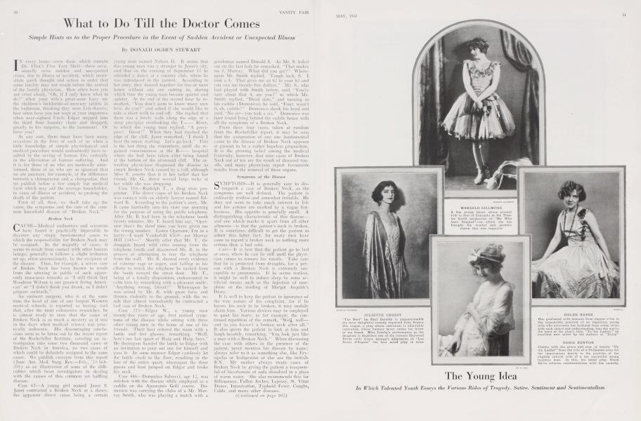 What to Do Till the Doctor Comes | Vanity Fair | May 1922