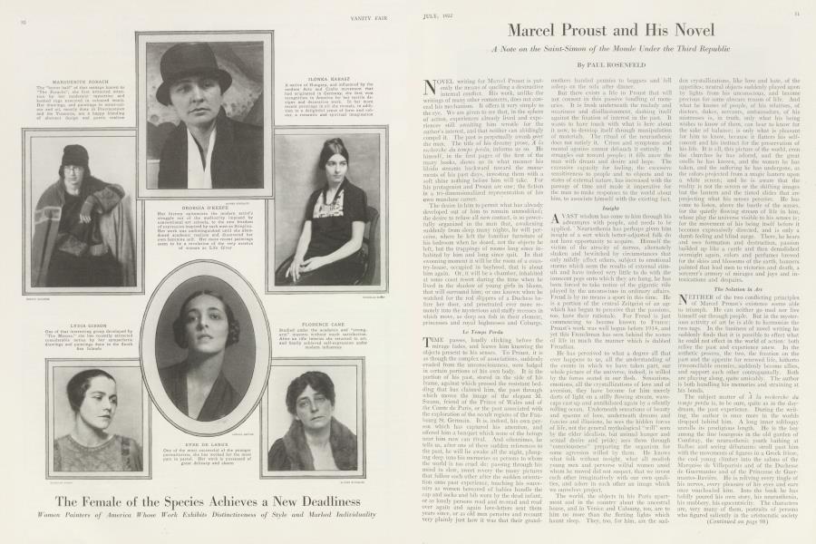 Marcel Proust and His Novel | Vanity Fair | July 1922