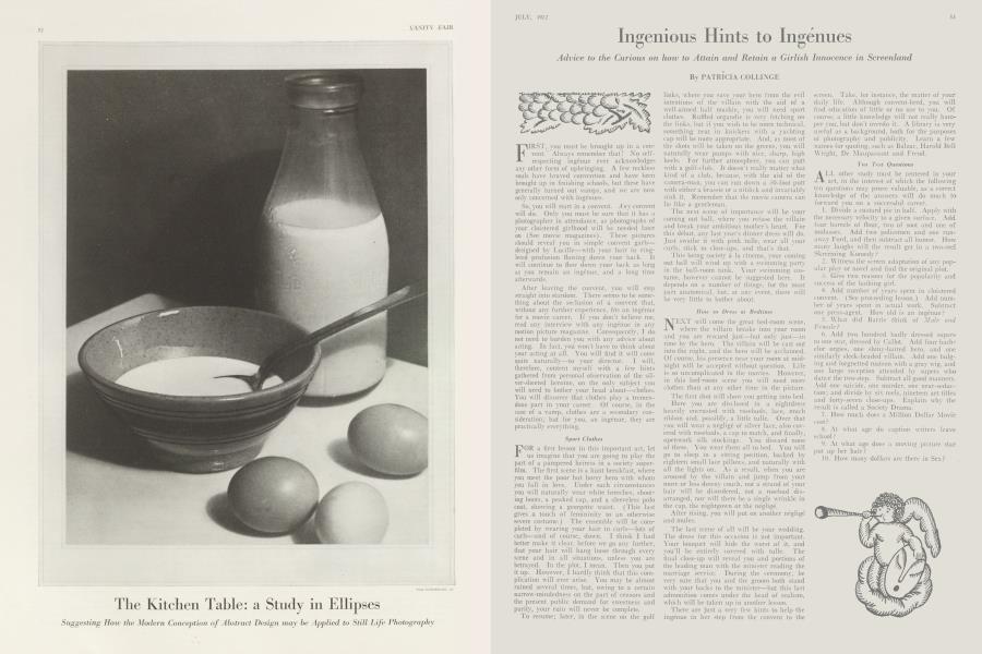 Ingenious Hints to Ingénues | Vanity Fair | July 1922