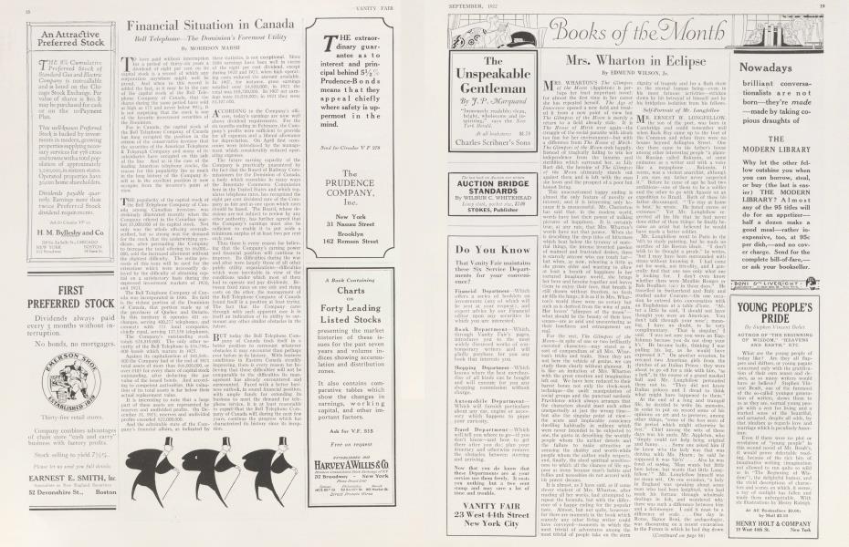 Mrs. Wharton in Eclipse | Vanity Fair | September 1922
