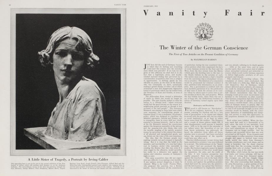 The Winter of the German Conscience | Vanity Fair | February 1923