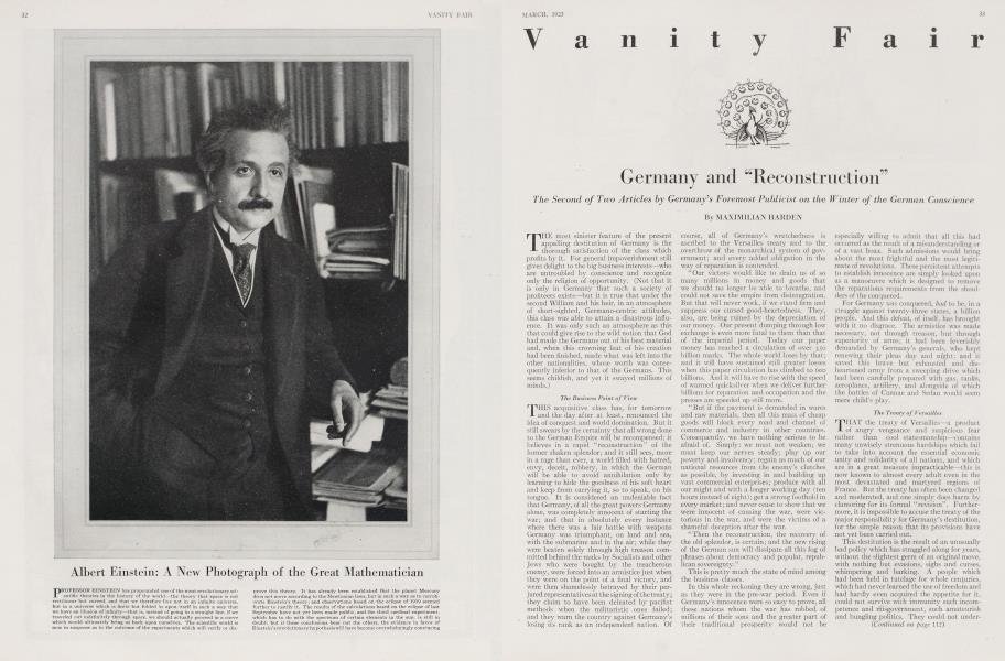 Germany and "Reconstruction" | Vanity Fair | March 1923