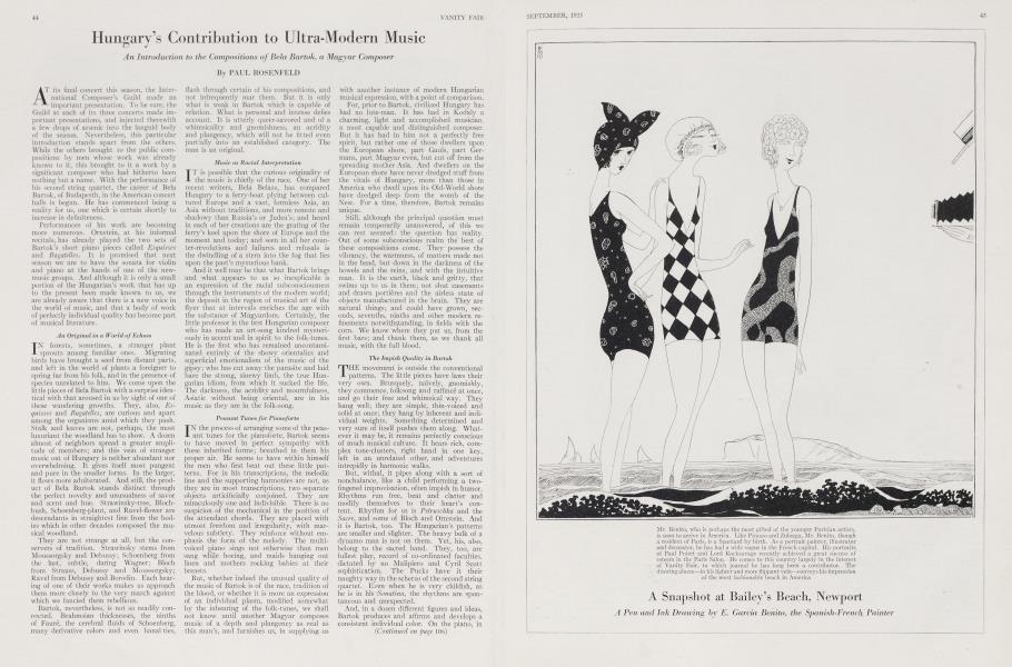 Hungary's Contribution to Ultra-Modern Music | Vanity Fair | September 1923