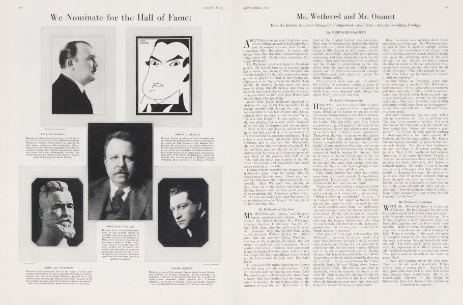 Mr. Wethered and Mr. Ouimet | Vanity Fair | September 1923