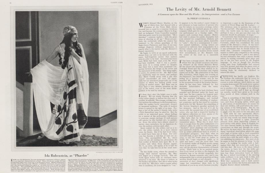 The Levity of Mr. Arnold Bennett | Vanity Fair | November 1923