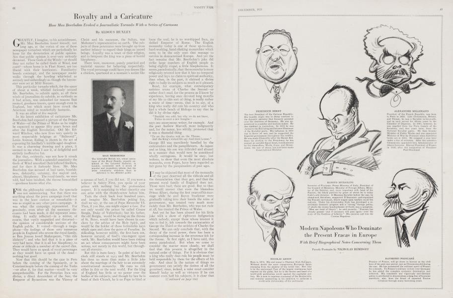 Royalty and a Caricature | Vanity Fair | December 1923