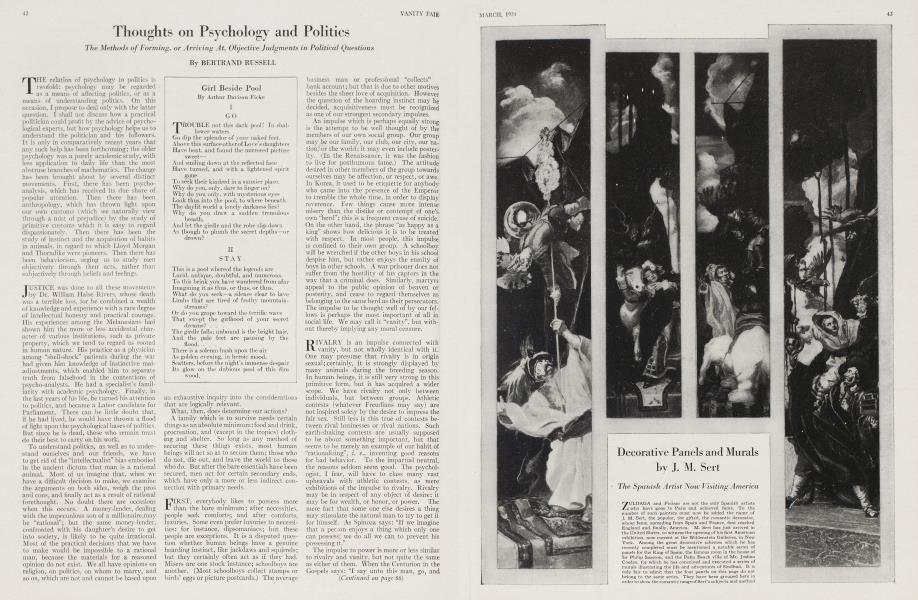 Thoughts on Psychology and Politics | Vanity Fair | March 1924
