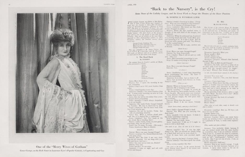"Back to the Nursery", is the Cry! | Vanity Fair | April 1924