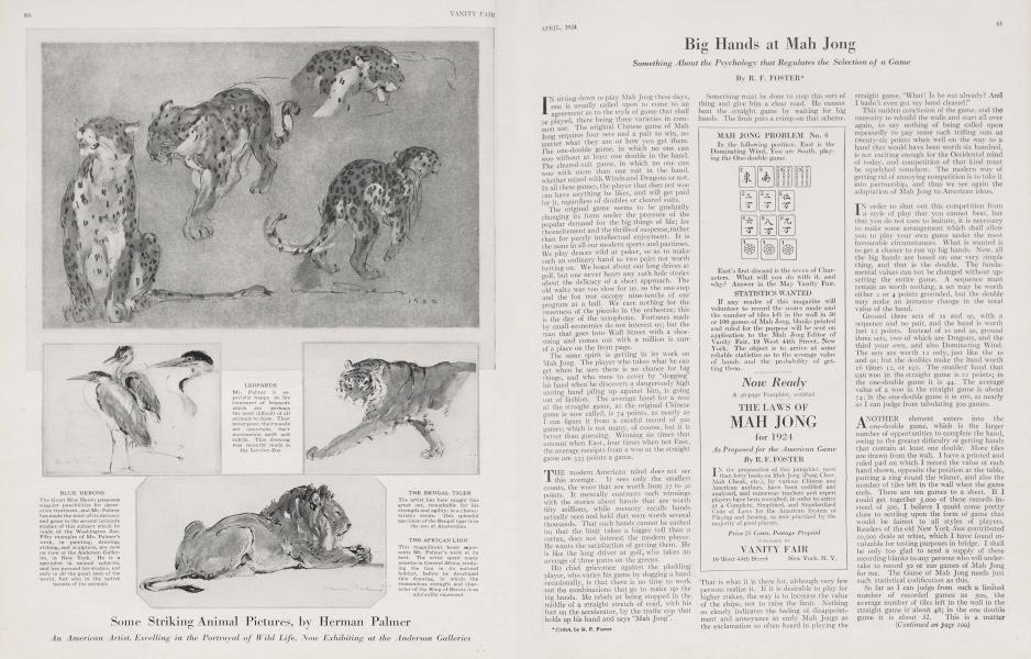 Big Hands at Mah Jong | Vanity Fair | April 1924