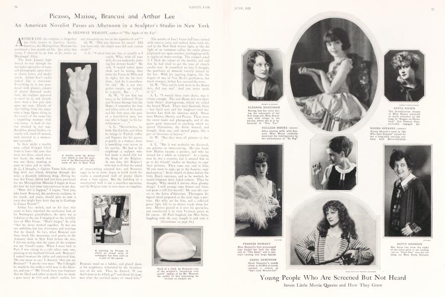 Picasso, Matisse, Brancusi and Arthur Lee | Vanity Fair | June 1925