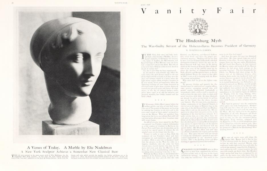 The Hindenburg Myth | Vanity Fair | July 1925