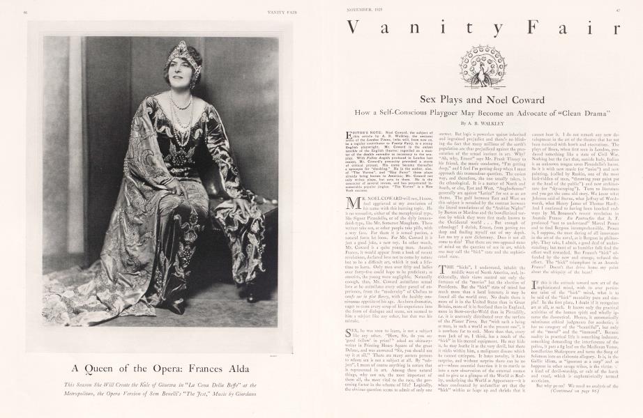 Sex Plays and Noel Coward | Vanity Fair | November 1925