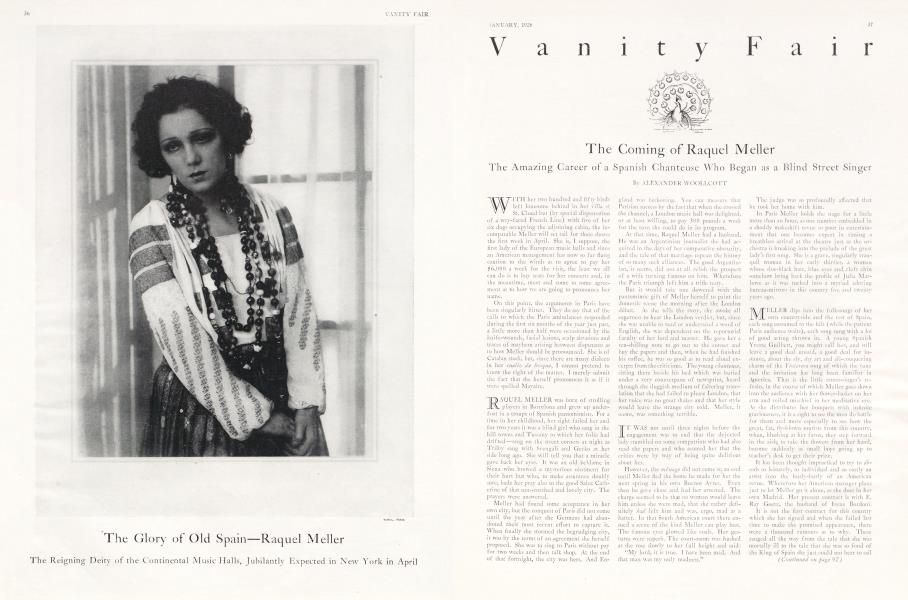The Coming of Raquel Meller | Vanity Fair | January 1926