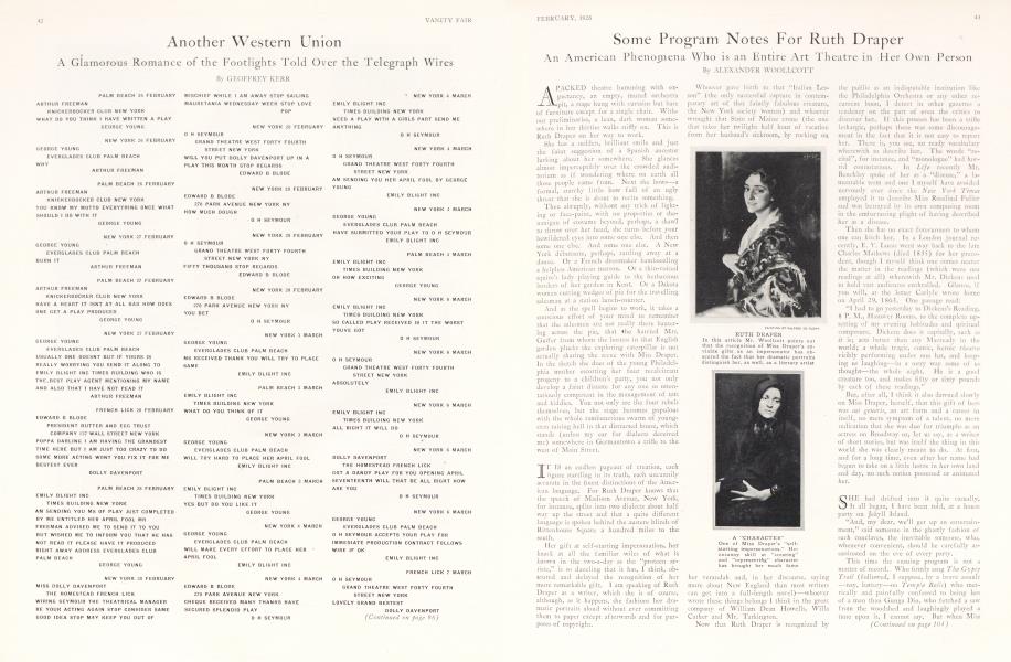 Some Program Notes For Ruth Draper | Vanity Fair | February 1926