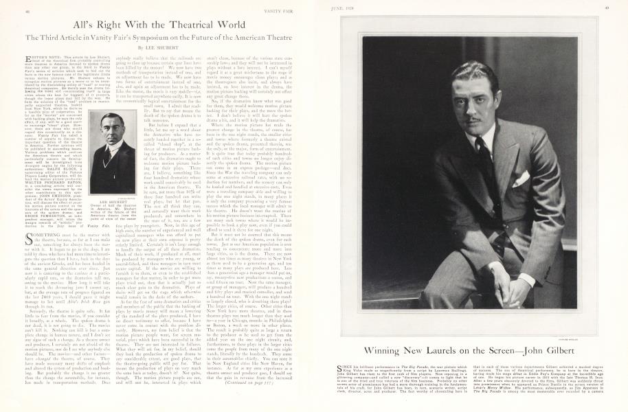 All's Right With the Theatrical World | Vanity Fair | June 1926