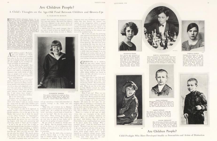 Are Children People? | Vanity Fair | September 1926