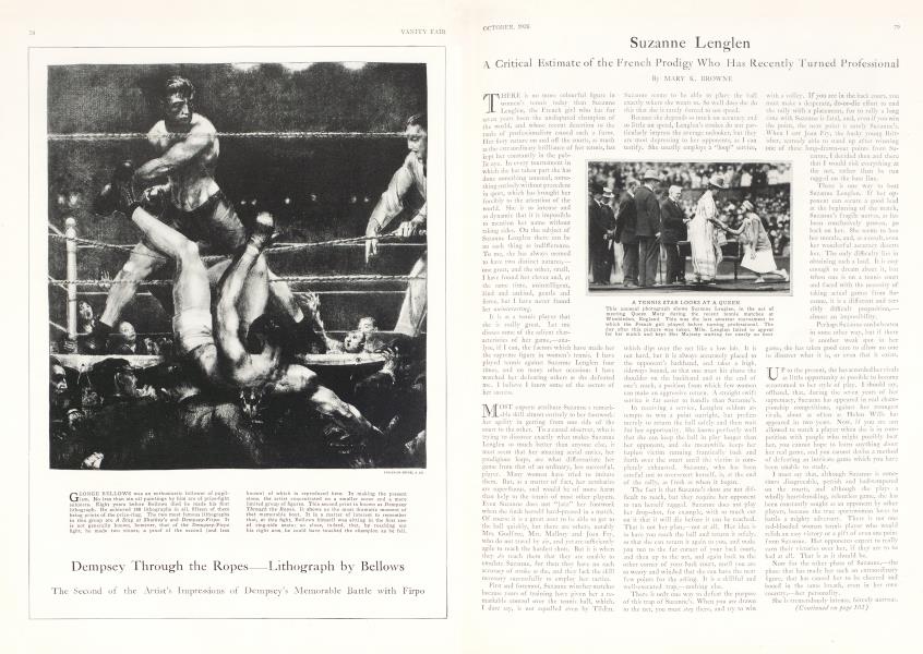 Suzanne Lenglen | Vanity Fair | October 1926