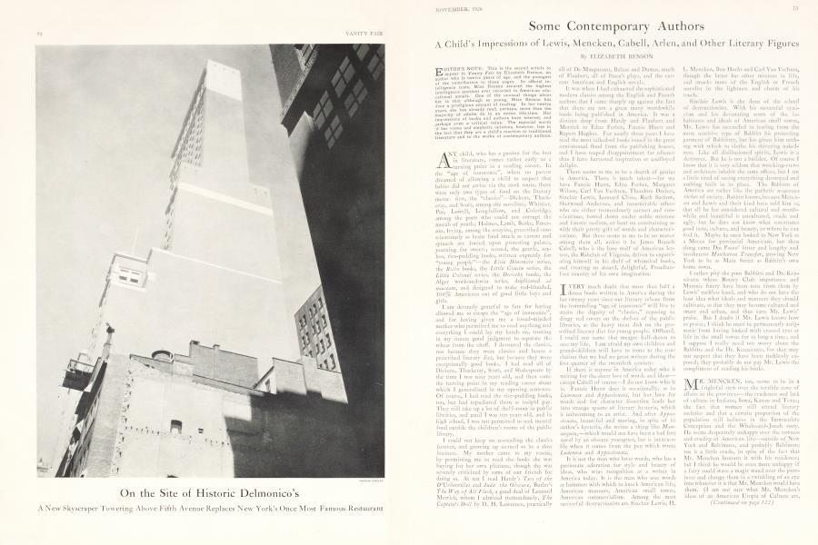 Some Contemporary Authors | Vanity Fair | November 1926