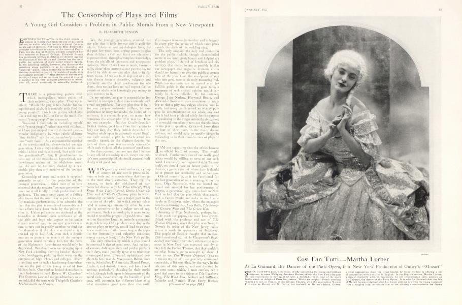 The Censorship of Plays and Films | Vanity Fair | January 1927