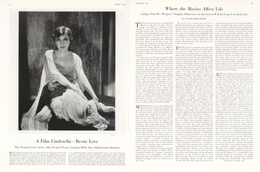 Where the Movies Affect Life | Vanity Fair | October 1927