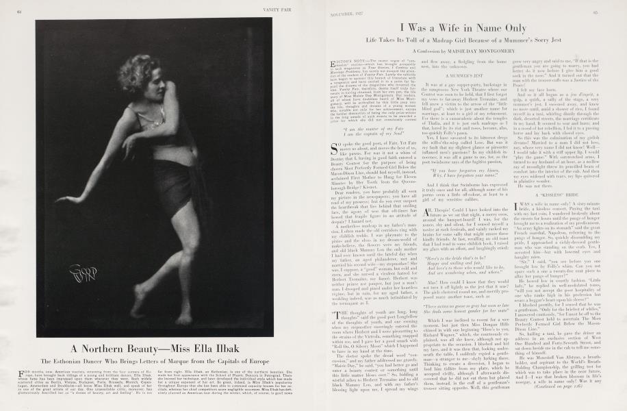 I Was a Wife in Name Only | Vanity Fair | November 1927