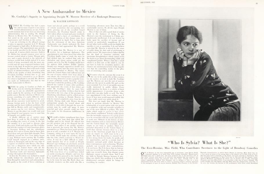 A New Ambassador to Mexico | Vanity Fair | December 1927