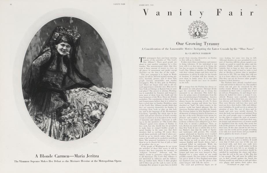 Our Growing Tyranny | Vanity Fair | February 1928