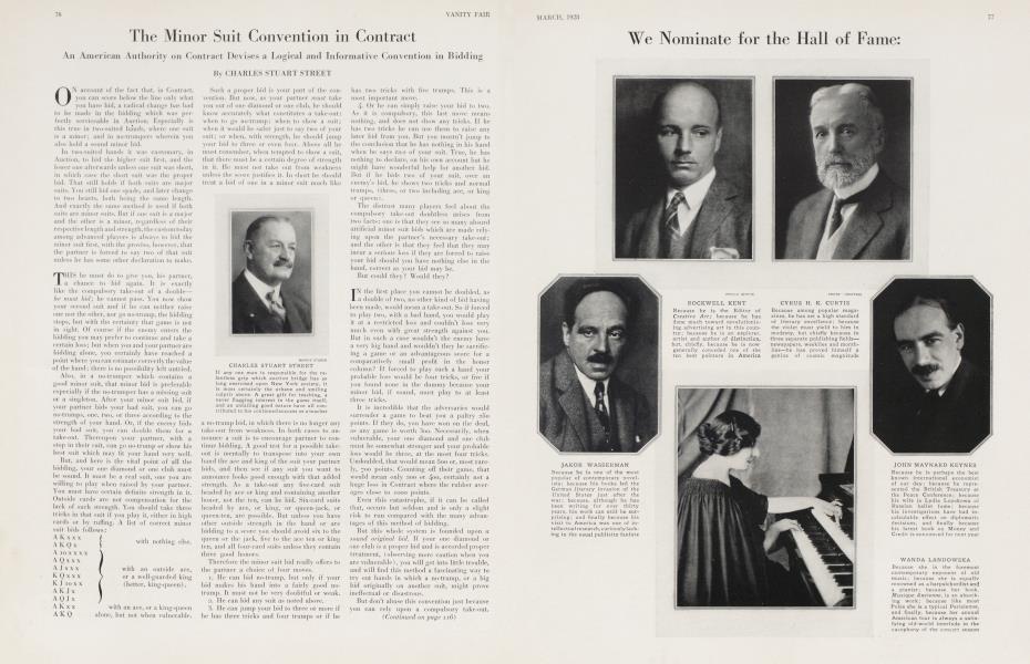 The Minor Suit Convention in Contract | Vanity Fair | March 1928