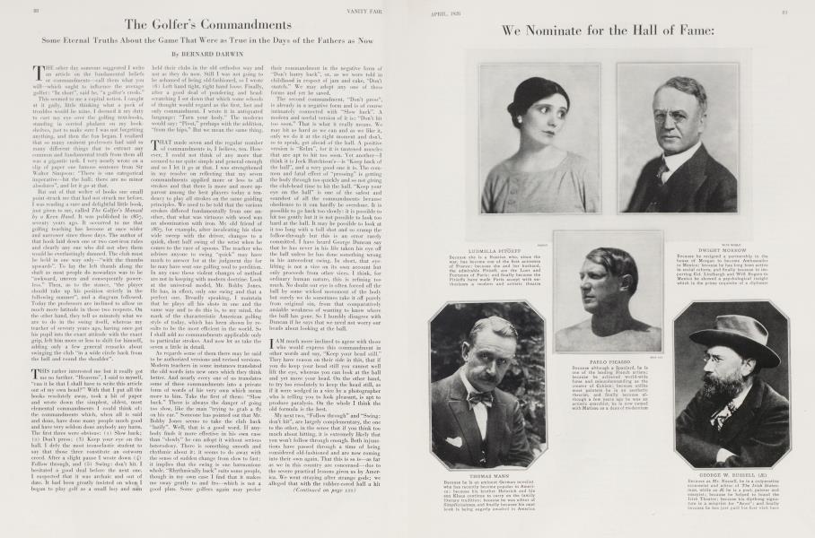 The Golfer's Commandments | Vanity Fair | April 1928