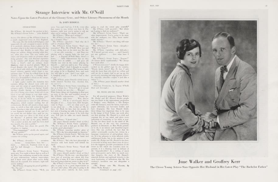 Strange Interview with Mr. O'Neill | Vanity Fair | May 1928