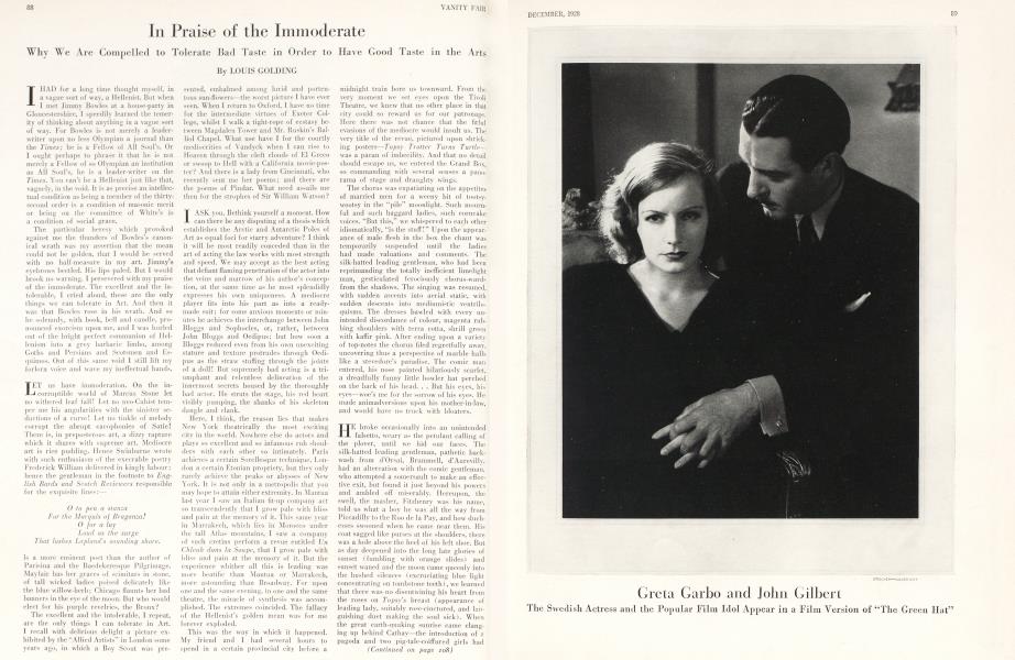 In Praise of the Immoderate | Vanity Fair | December 1928