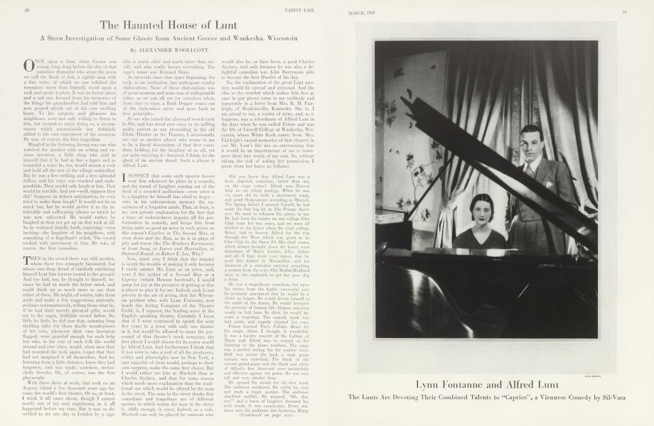 Lynn Fontanne and Alfred Lunt | Vanity Fair | March 1929
