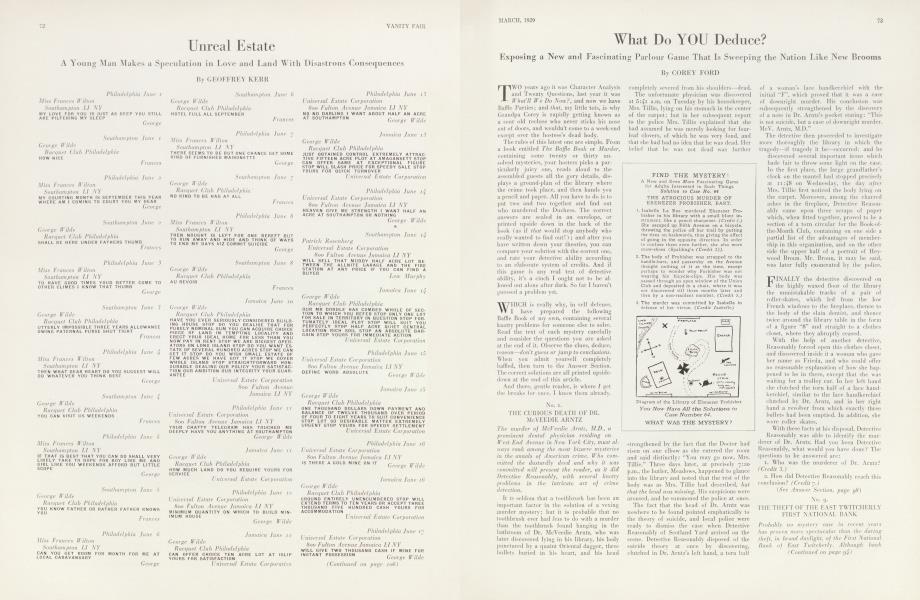 What Do YOU Deduce? | Vanity Fair | March 1929