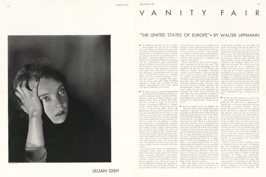 "THE UNITED STATES OF EUROPE" | Vanity Fair | December 1929