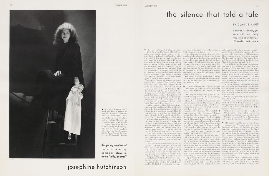 the silence that told a tale | Vanity Fair | January 1930