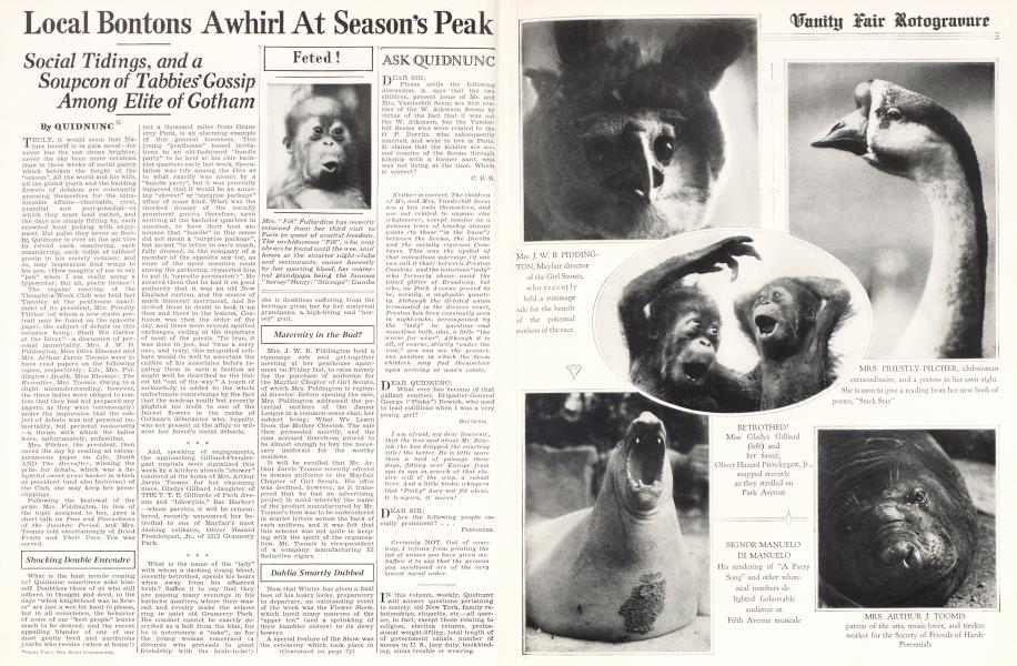 Local Bontons Awhirl At Season's Peak | Vanity Fair | February 1930
