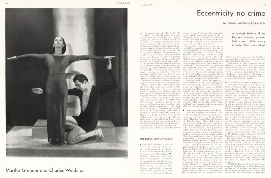 Eccentricity no crime | Vanity Fair | March 1930
