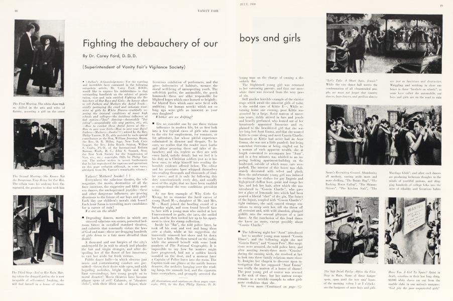 Fighting the debauchery of our boys and girls | Vanity Fair | July 1930