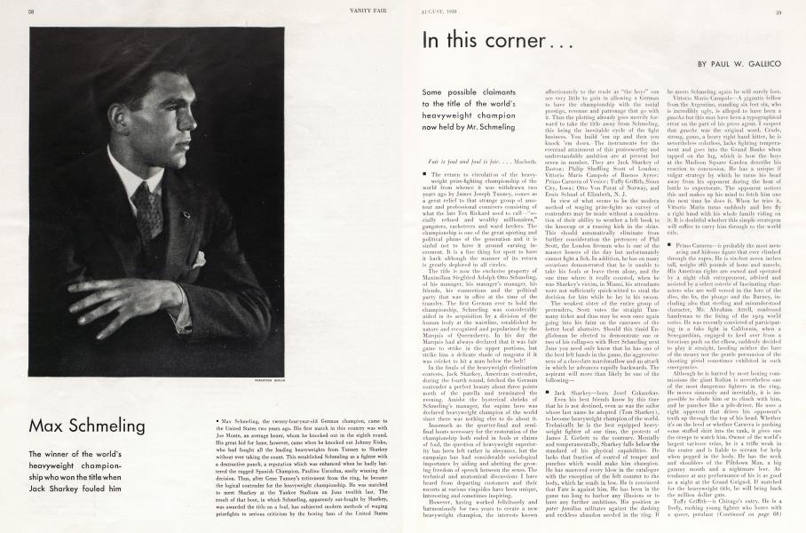 In this corner... | Vanity Fair | August 1930