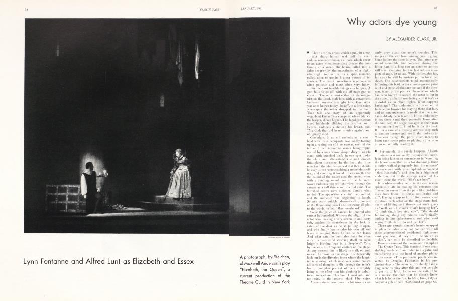 Why actors dye young | Vanity Fair | January 1931