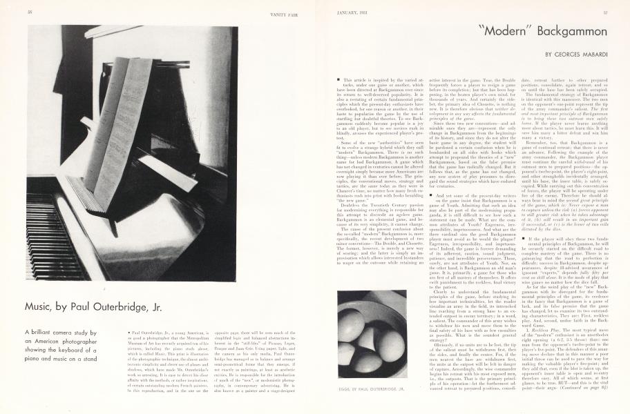 "Modern" Backgammon | Vanity Fair | January 1931