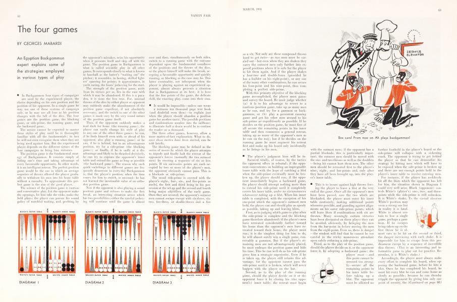 The four games | Vanity Fair | March 1931