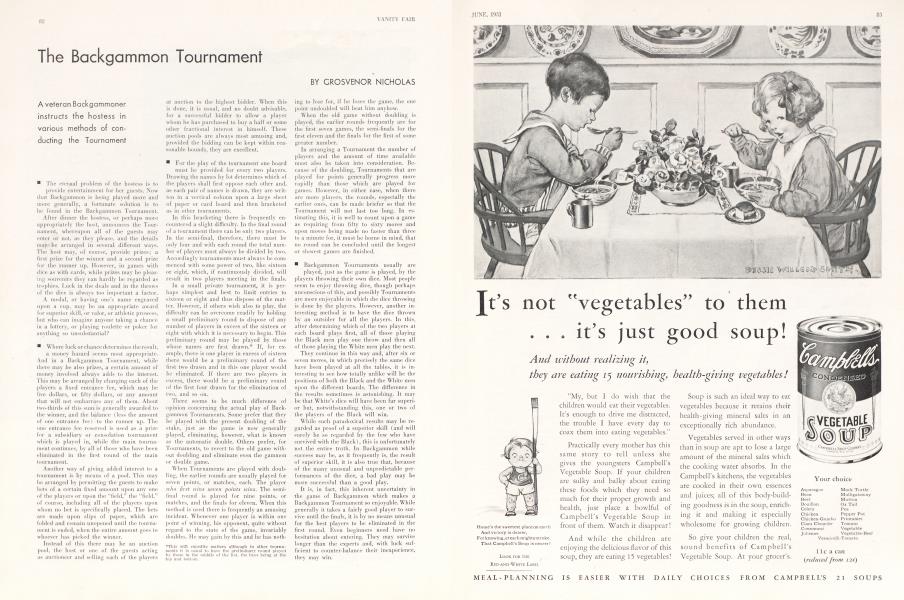 The Backgammon Tournament | Vanity Fair | June 1931