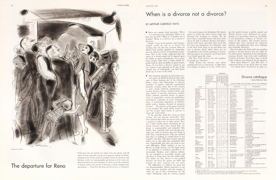 When is a divorce not a divorce? | Vanity Fair | August 1931
