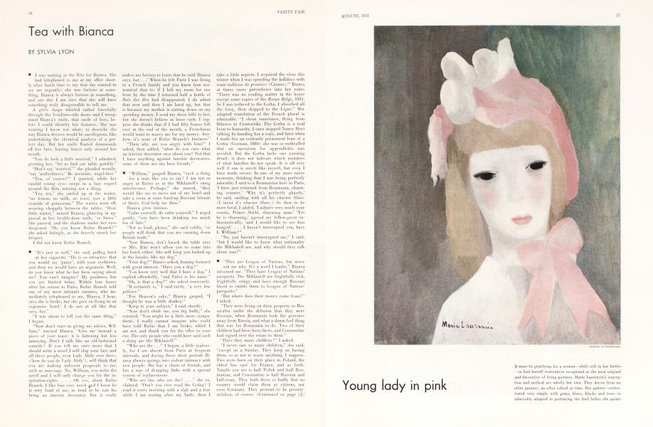 Tea with Bianca | Vanity Fair | August 1931